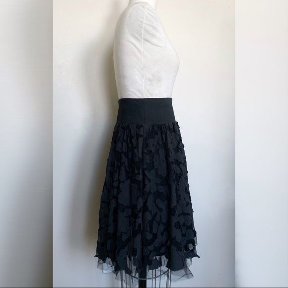 Floral Lace Skirt with Tulle Trim - Picture 2 of 3